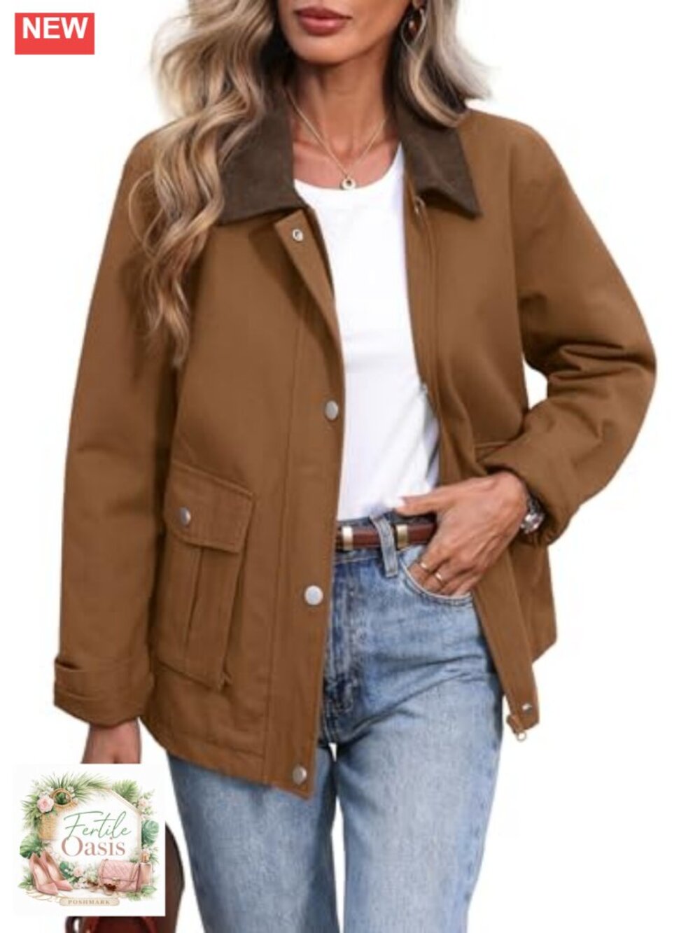 Women's Padded Cotton Barn Jacket Oversized Quilted Utility with Pockets